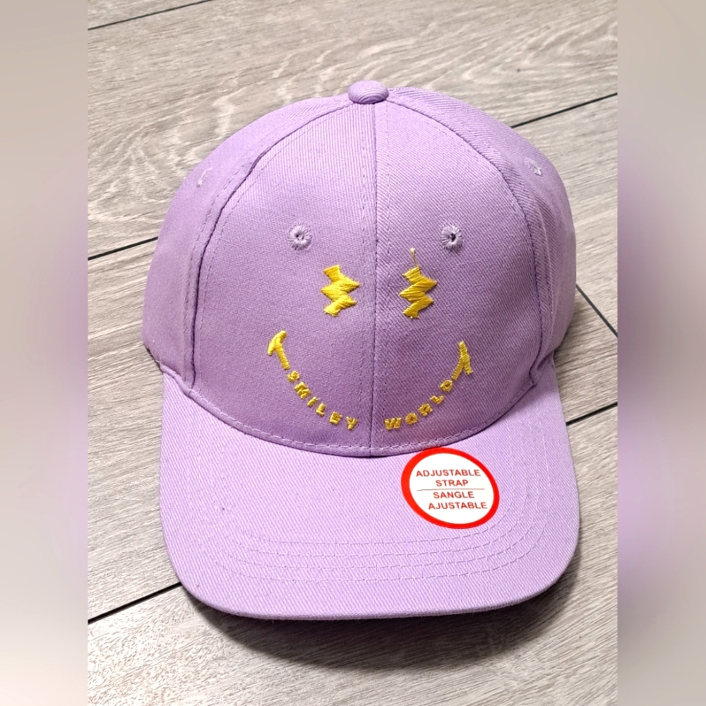 Brand New Smiley World Purple Adjustable Baseball Cap